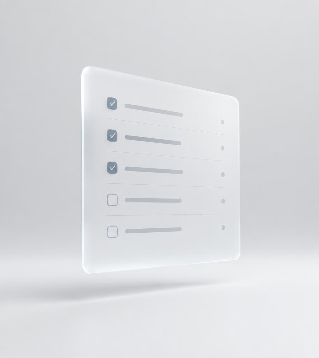 A frosted glass panel with a clean schedule interface